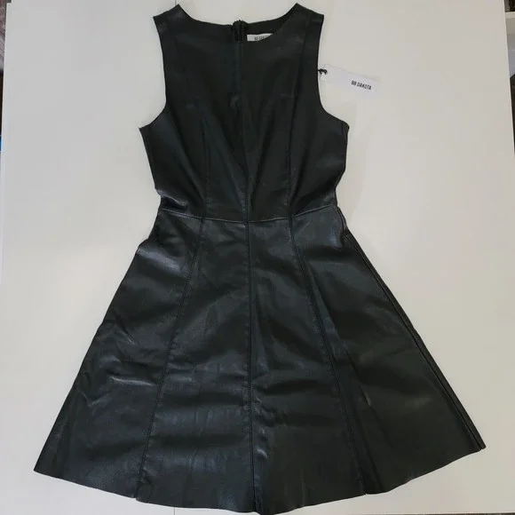 BB Dakota Dresses Nwt Bb Dakota Faux Leather Fit Flare Dress